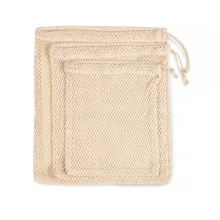 Uniszex táska Kimood KI0734 Mesh Bag With Drawstring Carry Handle -L, Natural