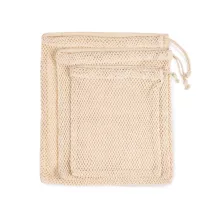 Uniszex táska Kimood KI0734 Mesh Bag With Drawstring Carry Handle -L, Natural