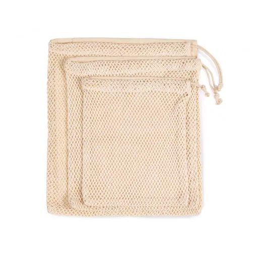 Uniszex táska Kimood KI0734 Mesh Bag With Drawstring Carry Handle -L, Natural