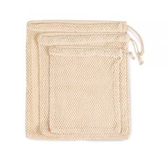   Uniszex táska Kimood KI0734 Mesh Bag With Drawstring Carry Handle -M, Natural