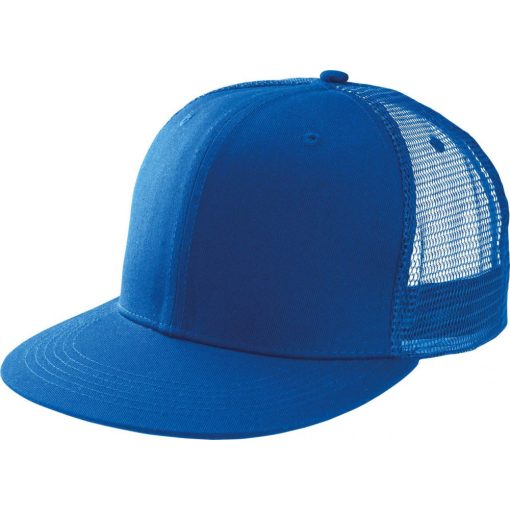 Uniszex sapka K-UP KP113 Trucker Flat peak Cap - 6 panels -Egy méret, Royal Blue