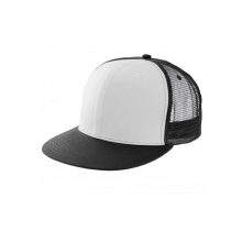 Uniszex sapka K-UP KP113 Trucker Flat peak Cap - 6 panels -Egy méret, White/Black