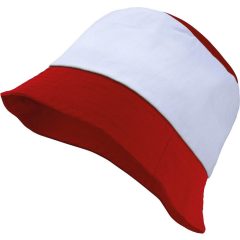 Uniszex kalap K-UP KP125 Bucket Hat -Egy méret, Red/White