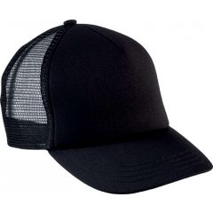 Gyerek sapka K-UP KP143 Kids Trucker Mesh Cap - 5 panels -Egy méret, Black