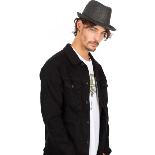 Uniszex sapka K-UP KP612 Retro panama - Style Straw Hat -59, Black