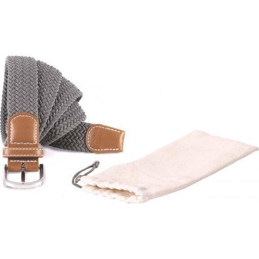 Uniszex K-UP KP805 Braided Elasticated Belt -Egy méret, Mid Grey/Navy