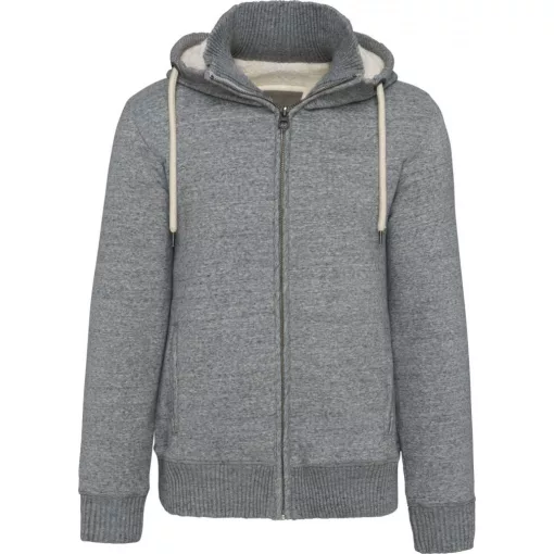 Férfi pulóver Kariban KV2312 vintage Sherpa-Lined Fleece Jacket -S, Slub Grey Heather