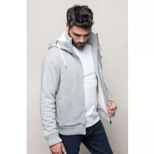 Férfi pulóver Kariban KV2312 vintage Sherpa-Lined Fleece Jacket -S, Slub Grey Heather
