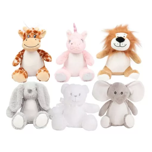 Uniszex plüss játék Mumbles MM060 printme Mini -Egy méret, Bunny Grey