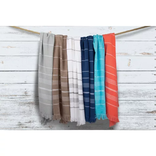 Uniszex törölköző Olima OL1000 Olima Striped Beach Spa peshtemal Towel -90X170, Light 