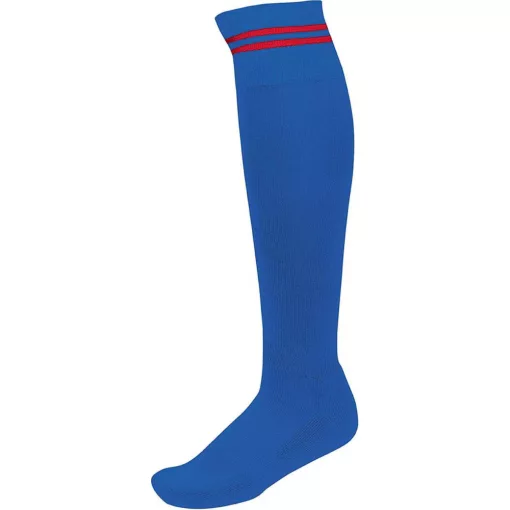 Uniszex zokni Proact PA015 Striped Sports Socks -39/42, Dark Royal Blue/Sporty Red