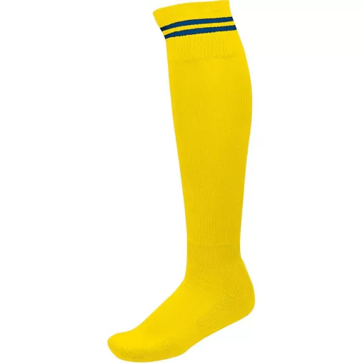 Uniszex zokni Proact PA015 Striped Sports Socks -47/50, Sporty Yellow/Dark Royal Blue