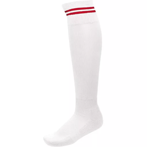 Uniszex zokni Proact PA015 Striped Sports Socks -35/38, White/Sporty Red