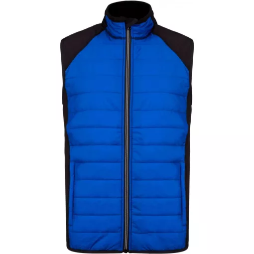 Uniszex kabát Proact PA235 Dual-Fabric Sleeveless Sports Jacket -XS, Dark Royal Blue/B