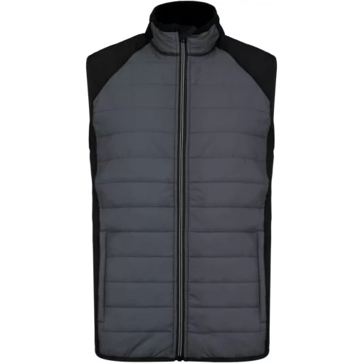 Uniszex kabát Proact PA235 Dual-Fabric Sleeveless Sports Jacket -XL, Sporty Grey/Black