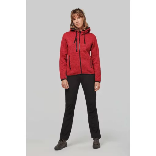 Női kabát Proact PA366 Ladies’ Heather Hooded Jacket -M, Dark Grey Melange