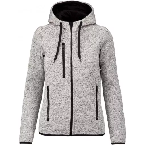 Női kabát Proact PA366 Ladies’ Heather Hooded Jacket -3XL, Light Grey Mélange