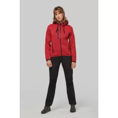   Női kabát Proact PA366 Ladies’ Heather Hooded Jacket -2XL, Red Melange