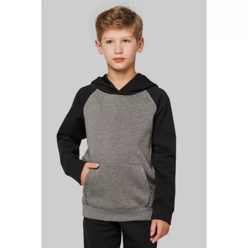 Gyerek kapucnis pulóver Proact PA370 Kids Two-Tone Hooded Sweatshirt -8/10, Grey Heath