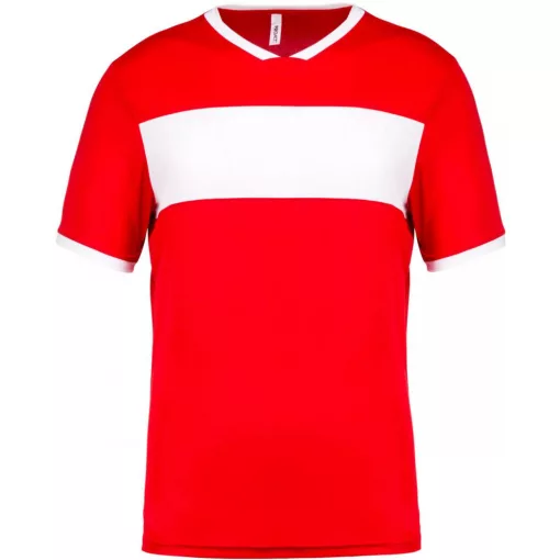 Gyerek póló Proact PA4001 Kids Short Sleeve Jersey -12/14, Sporty Red/White