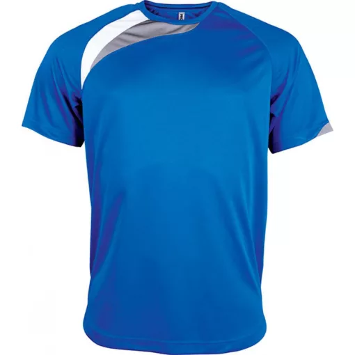 Uniszex póló Proact PA436 Adults Short-Sleeved Jersey -L, Sporty Royal Blue/White/Stor