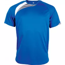 Uniszex póló Proact PA436 Adults Short-Sleeved Jersey -S, Sporty Royal Blue/White/Stor