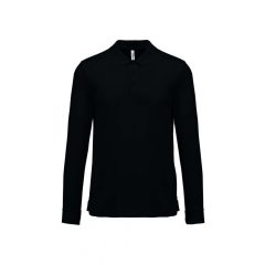 Uniszex póló Proact PA495 Adult Cool plus Long-Sleeved polo Shirt -S, Black