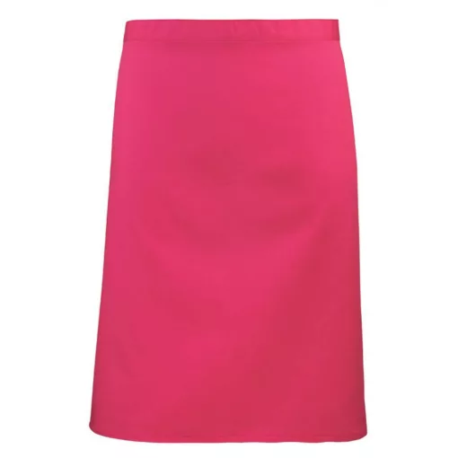 Uniszex, női, férfi kötény, szakács, pincér Premier PR151 Colours Collection’ Mid Length Apron -Egy méret, Hot Pink