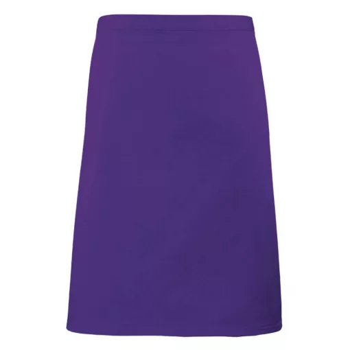 Uniszex, női, férfi kötény, szakács, pincér Premier PR151 Colours Collection’ Mid Length Apron -Egy méret, Purple