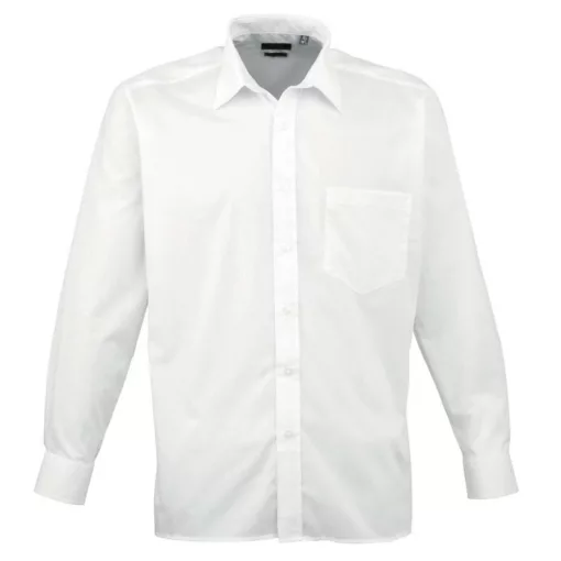 Férfi ing Premier PR200 Men S Long Sleeve poplin Shirt -L, White