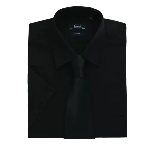 Férfi ing Premier PR202 Men S Short Sleeve poplin Shirt -3XL, Black