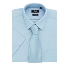 Férfi ing Premier PR202 Men S Short Sleeve poplin Shirt -M/L, Light Blue