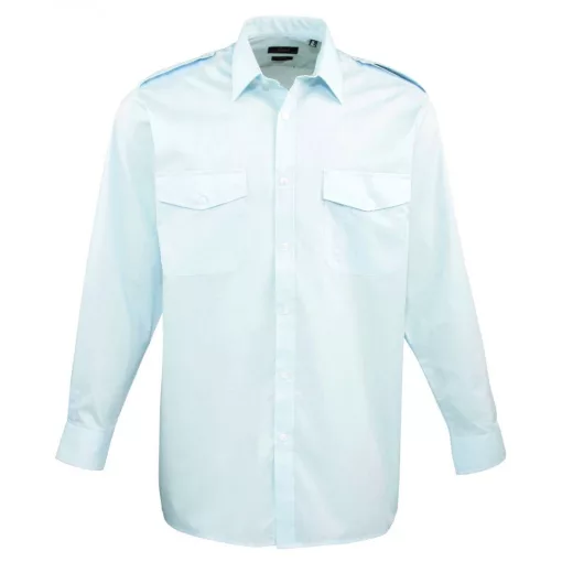 Férfi ing Premier PR210 Men’S Long Sleeve pilot Shirt -M, Light Blue