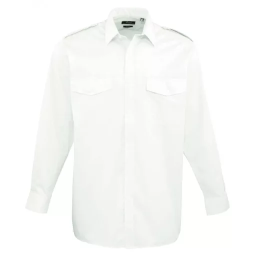 Férfi ing Premier PR210 Men’S Long Sleeve pilot Shirt -XL, White