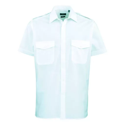 Férfi ing Premier PR212 Men’S Short Sleeve pilot Shirt -XL/2XL, Light Blue