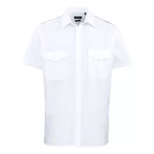 Férfi ing Premier PR212 Men’S Short Sleeve pilot Shirt -M/L, White