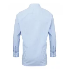 Férfi ing Premier PR220 Men S Long Sleeve Gingham Cotton Microcheck Shirt -M, Light Bl
