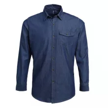 Férfi ing Premier PR222 Men’S Jeans Stitch Denim Shirt -3XL, Indigo Denim