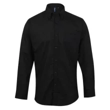 Férfi ing Premier PR234 Men’S Long Sleeve Signature Oxford Shirt -M/L, Black