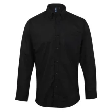 Férfi ing Premier PR234 Men’S Long Sleeve Signature Oxford Shirt -XL/2XL, Black
