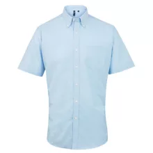 Férfi ing Premier PR236 Men’S Short Sleeve Signature Oxford Shirt -2XL/3XL, Light Blue