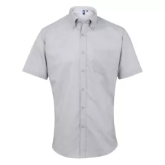   Férfi ing Premier PR236 Men’S Short Sleeve Signature Oxford Shirt -S, Silver
