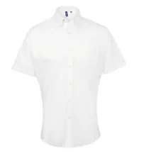 Férfi ing Premier PR236 Men’S Short Sleeve Signature Oxford Shirt -2XL/3XL, White