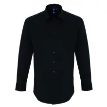 Férfi ing Premier PR244 Men S Stretch-Fit Cotton poplin Long Sleeve Shirt -XL, Black