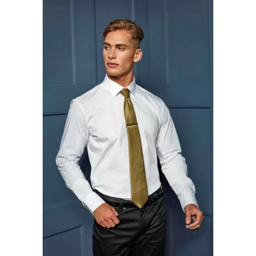 Férfi ing Premier PR244 Men S Stretch-Fit Cotton poplin Long Sleeve Shirt -S, Pale Blu