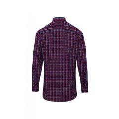 Férfi ing Premier PR256 Sidehill Check - Men S Long Sleeve Cotton Shirt -S, Navy/Red