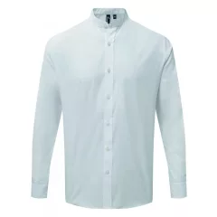 Uniszex ing Premier PR258 Banded Collar Grandad Long Sleeve Shirt -2XL, White