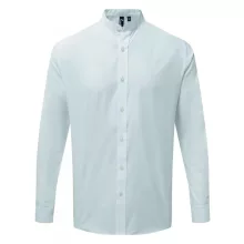 Uniszex ing Premier PR258 Banded Collar Grandad Long Sleeve Shirt -3XL, White