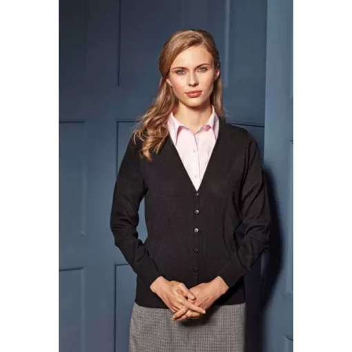 Női Premier PR402 Essential Acrylic Women S Cardigan -4XL, Black