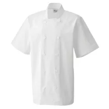Uniszex kabát Premier PR656 Short Sleeve Chef S Jacket -4XL, White
